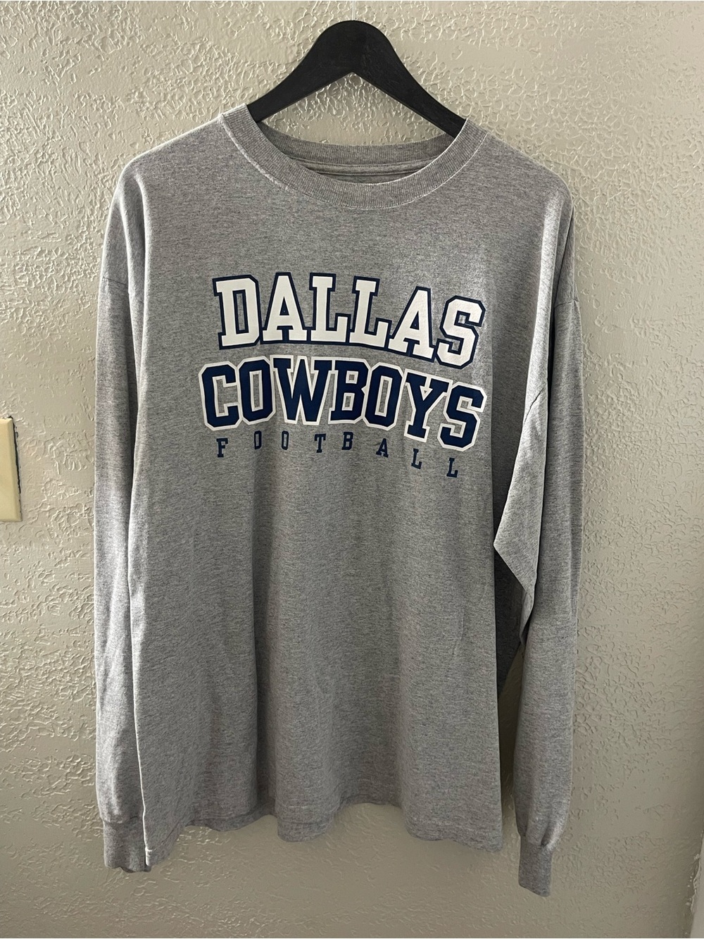 Dallas‎ Cowboys Gray Long Sleeve Football Tee Size XL